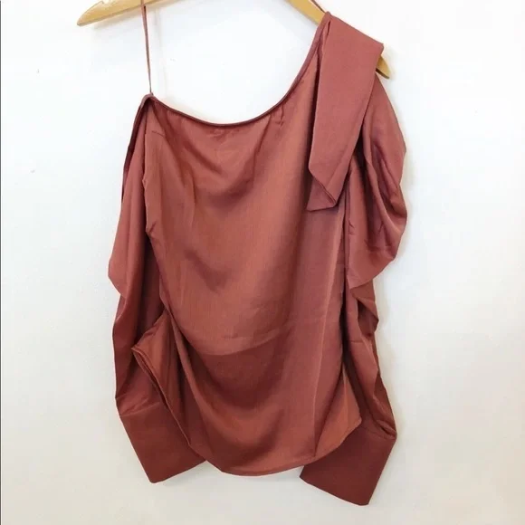Lulumari Rose Mauve One Shoulder Top - Picture 4 of 7